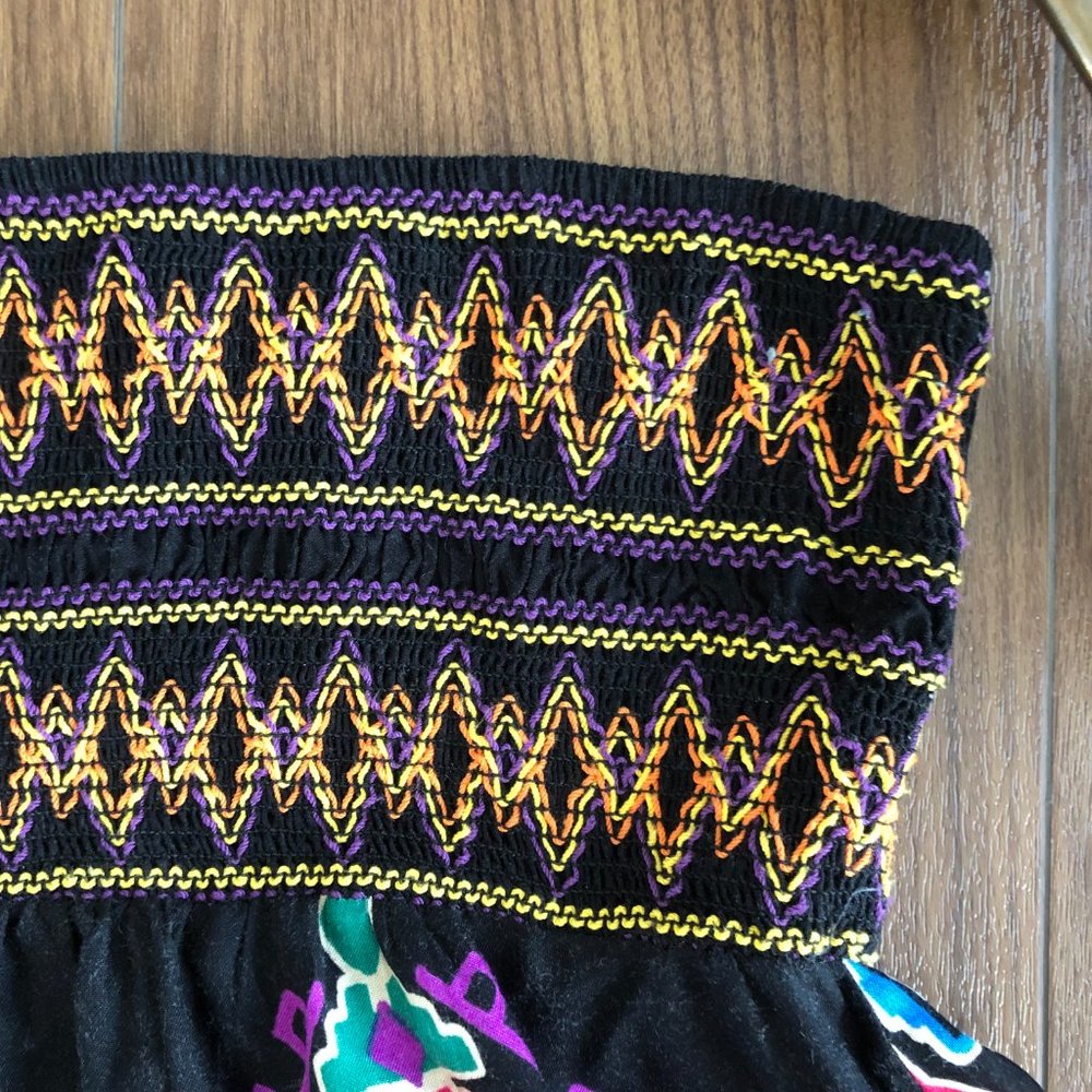 Forever 21 Small Pattern Black Strapless Dress - image 2